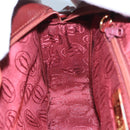 CARTIER Shoulder Bag Leather Bordeaux Gold Auth bs20383-19