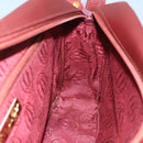 CARTIER Shoulder Bag Leather Bordeaux Gold Auth bs20383-20