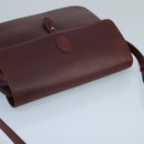 CARTIER Shoulder Bag Leather Bordeaux Gold Auth bs20383-6