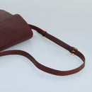 CARTIER Shoulder Bag Leather Bordeaux Gold Auth bs20383-7