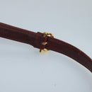 CARTIER Shoulder Bag Leather Bordeaux Gold Auth bs20383-8