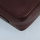 CARTIER Shoulder Bag Leather Bordeaux Gold Auth bs20384-15