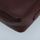 CARTIER Shoulder Bag Leather Bordeaux Gold Auth bs20384-16