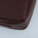 CARTIER Shoulder Bag Leather Bordeaux Gold Auth bs20384-17