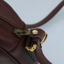 CARTIER Shoulder Bag Leather Bordeaux Gold Auth bs20384-10