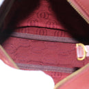 CARTIER Shoulder Bag Leather Bordeaux Gold Auth bs20384-12
