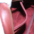 CARTIER Shoulder Bag Leather Bordeaux Gold Auth bs20384-20