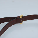 CARTIER Shoulder Bag Leather Bordeaux Gold Auth bs20384-8