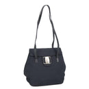 Salvatore Ferragamo Shoulder Bag Canvas Black Silver Auth bs20386-1