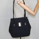 Salvatore Ferragamo Shoulder Bag Canvas Black Silver Auth bs20386-20