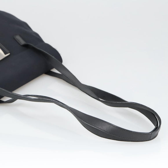 Salvatore Ferragamo Shoulder Bag Canvas Black Silver Auth bs20386