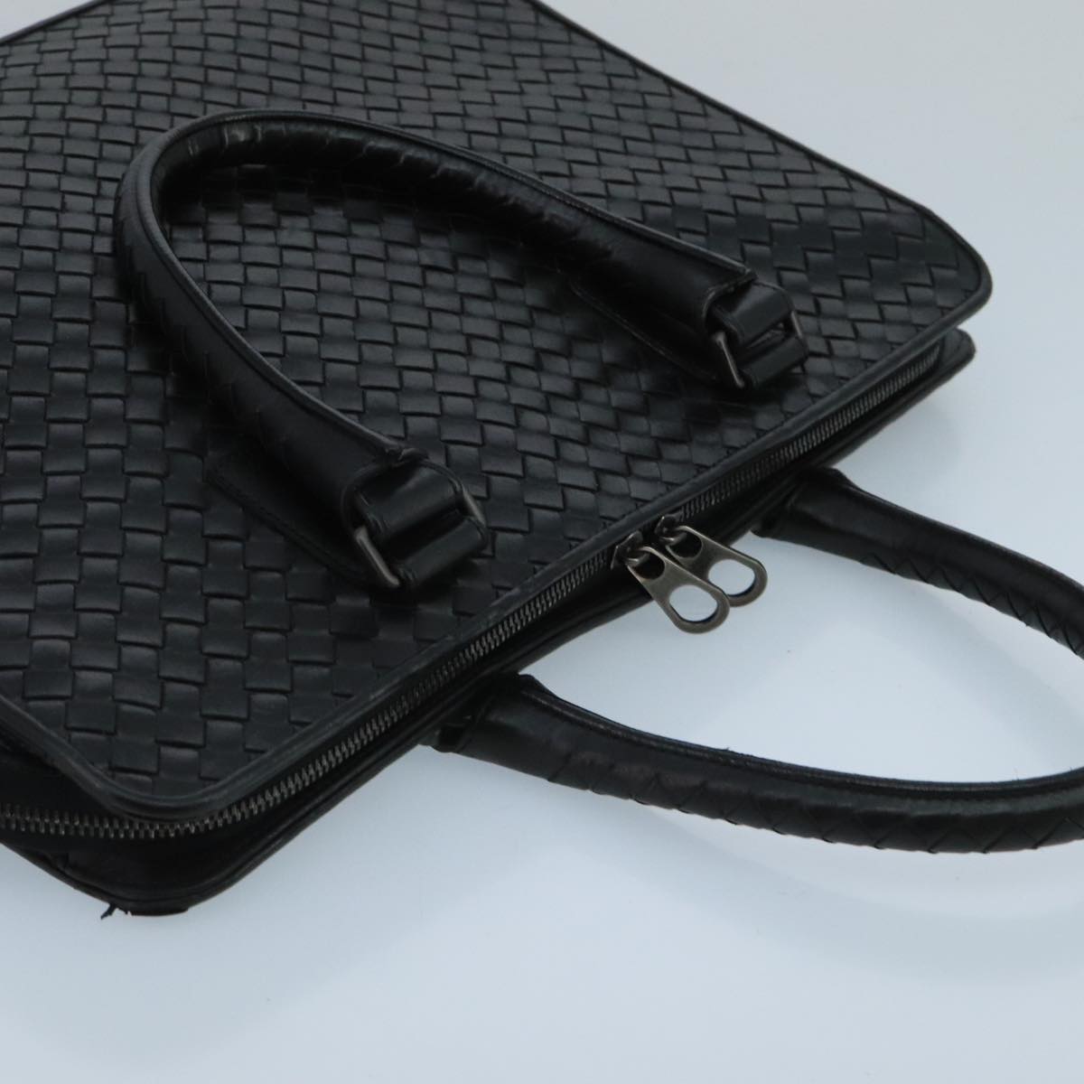 BOTTEGA VENETA INTRECCIATO Business Bag Leather Black Auth bs20387