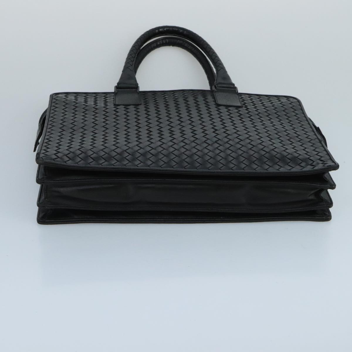 BOTTEGA VENETA INTRECCIATO Business Bag Leather Black Auth bs20387