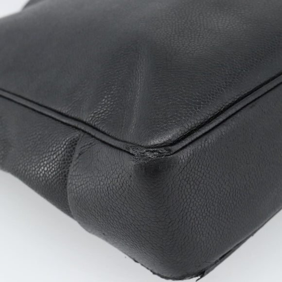 CHANEL COCO Mark Draagtas Kaviaarleer Zwart Goud CC Auth bs20388