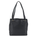 CHANEL COCO Mark Tote Bag Caviar Skin Black Gold CC Auth bs20388-2