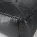 CHANEL COCO Mark Chain Tote Bag Lamb Skin Black CC Auth bs20389-10