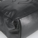 CHANEL COCO Mark Chain Tote Bag Lamb Skin Black CC Auth bs20389-14