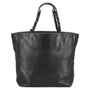 CHANEL COCO Mark Chain Tote Bag Lamb Skin Black CC Auth bs20389-2