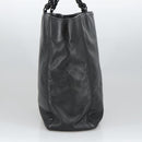 CHANEL COCO Mark Chain Tote Bag Lamb Skin Black CC Auth bs20389-3