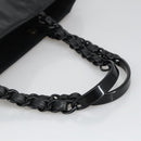 CHANEL COCO Mark Chain Tote Bag Lamb Skin Black CC Auth bs20389-7