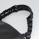 CHANEL COCO Mark Chain Tote Bag Lamb Skin Black CC Auth bs20389-8