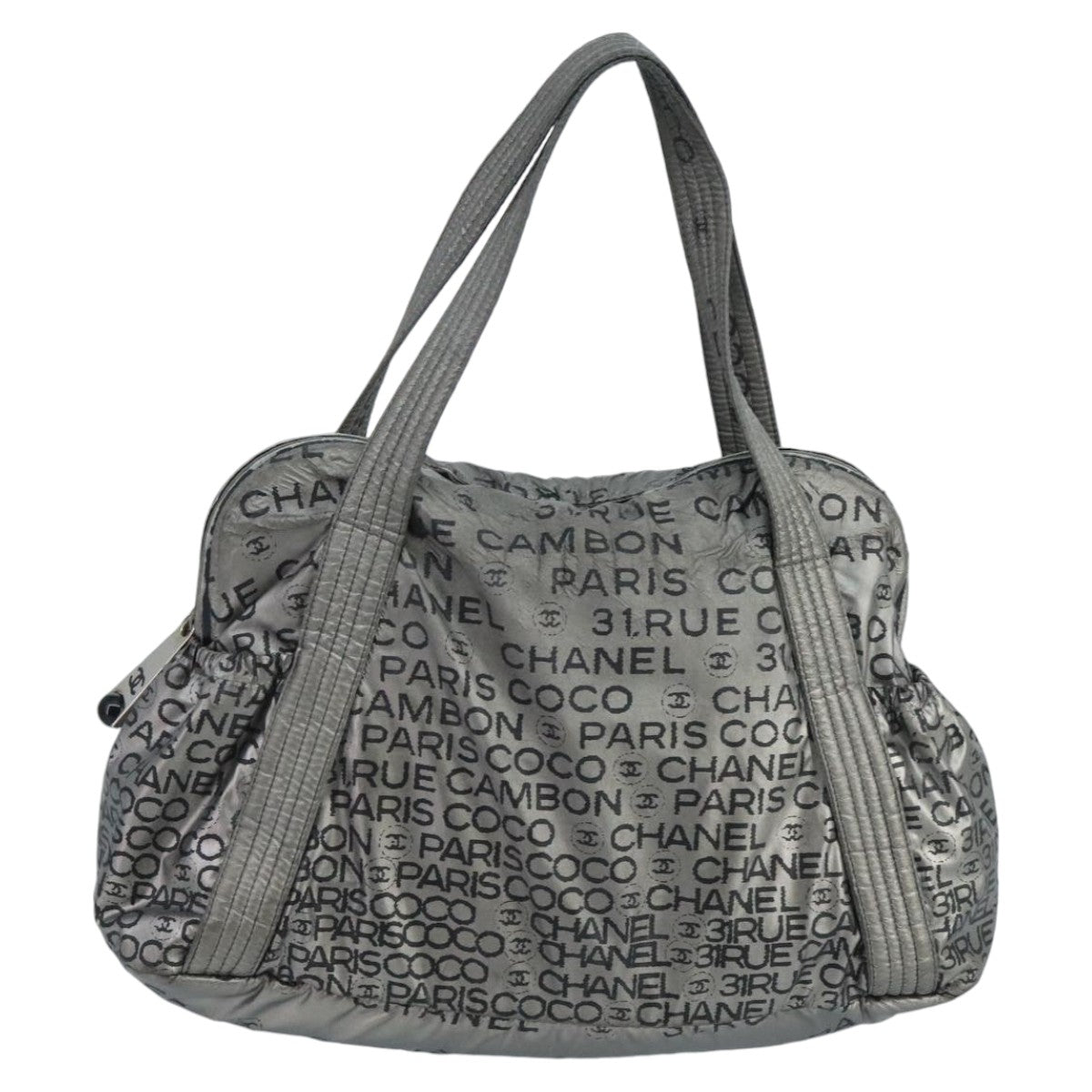 CHANEL Unlimited Tote Bag Nylon Silver CC Auth bs20392 - 0