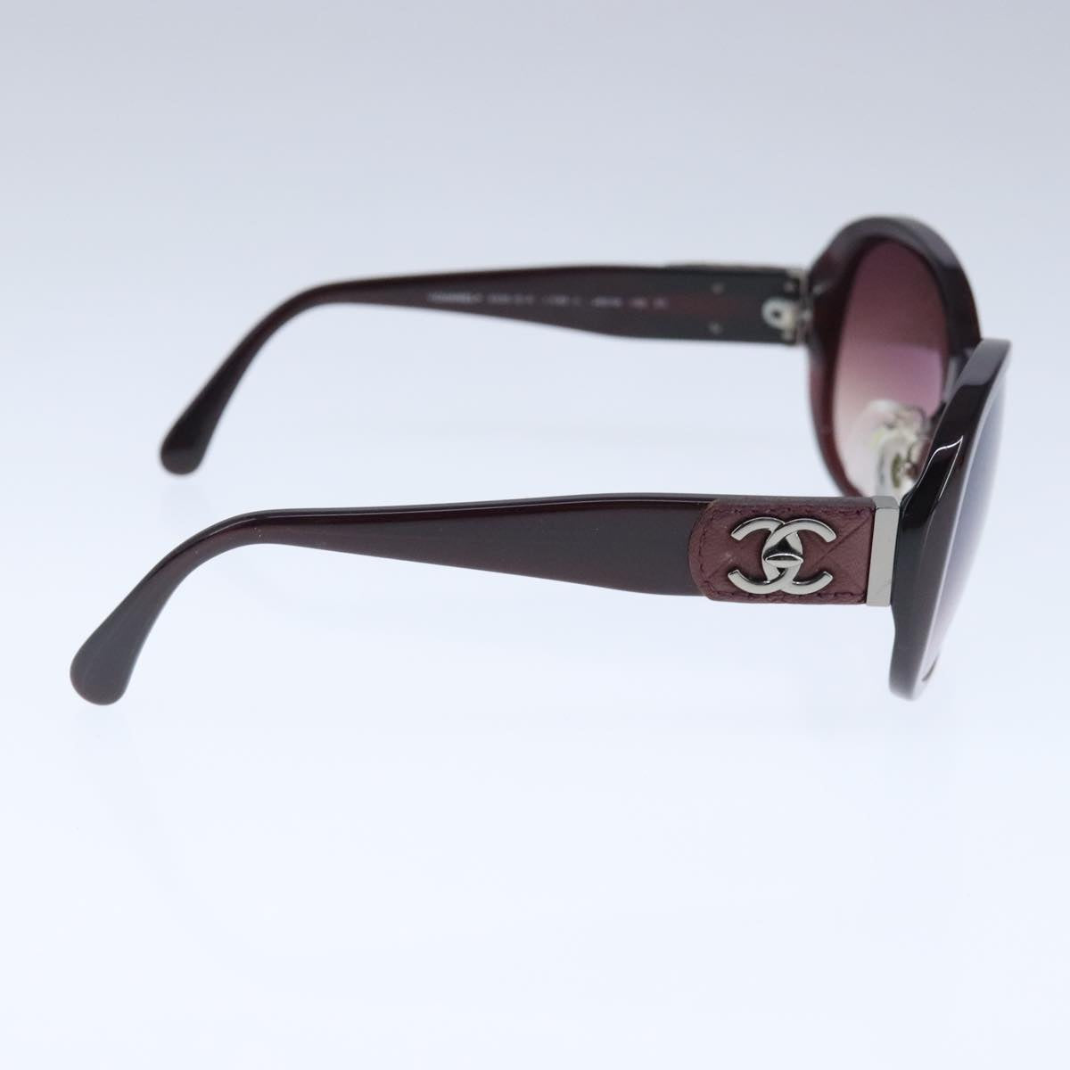 CHANEL Sunglasses plastic Brown CC Auth bs20396