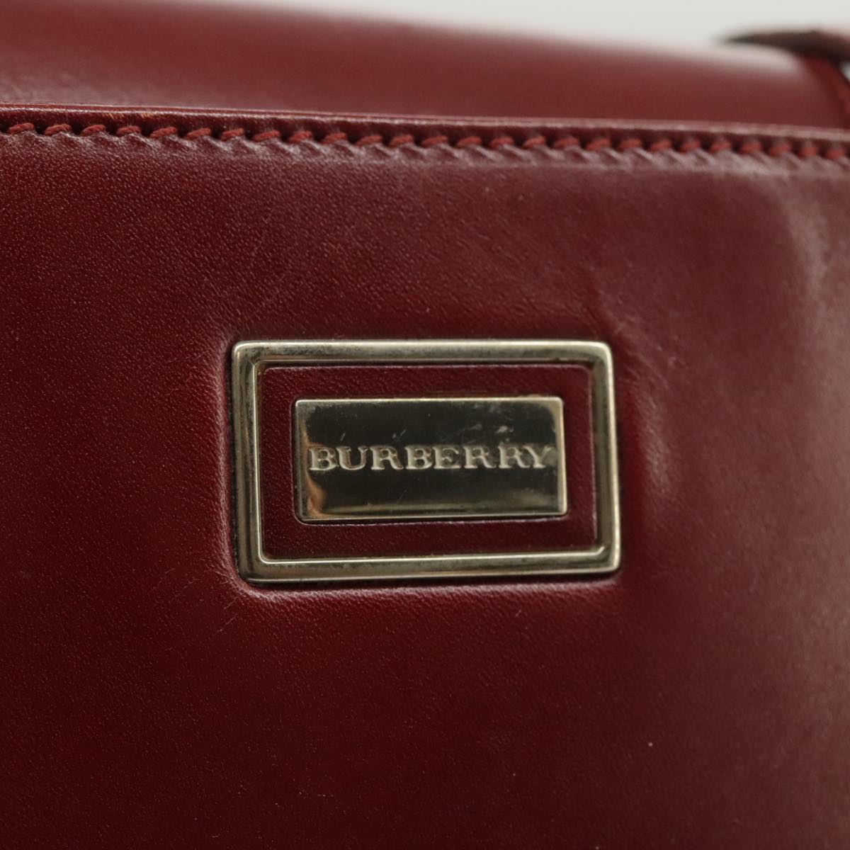 BURBERRY Shoulder Bag Leather Red Auth bs20401