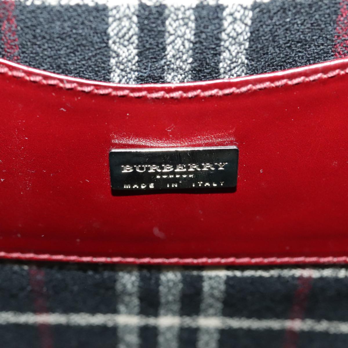 BURBERRY Shoulder Bag Leather Red Auth bs20401