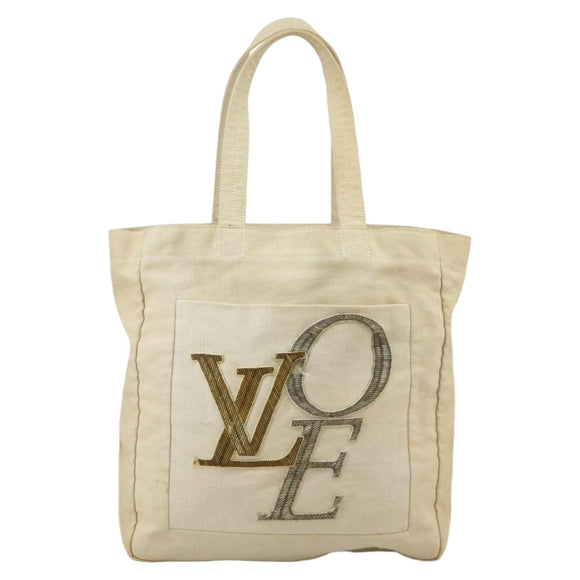 LOUIS VUITTON That's Love MM Tote Bag Canvas Beige M95388 LV Auth bs20420