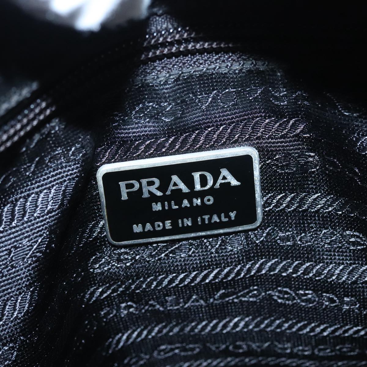 PRADA Tote Bag Nylon Black Auth bs20436