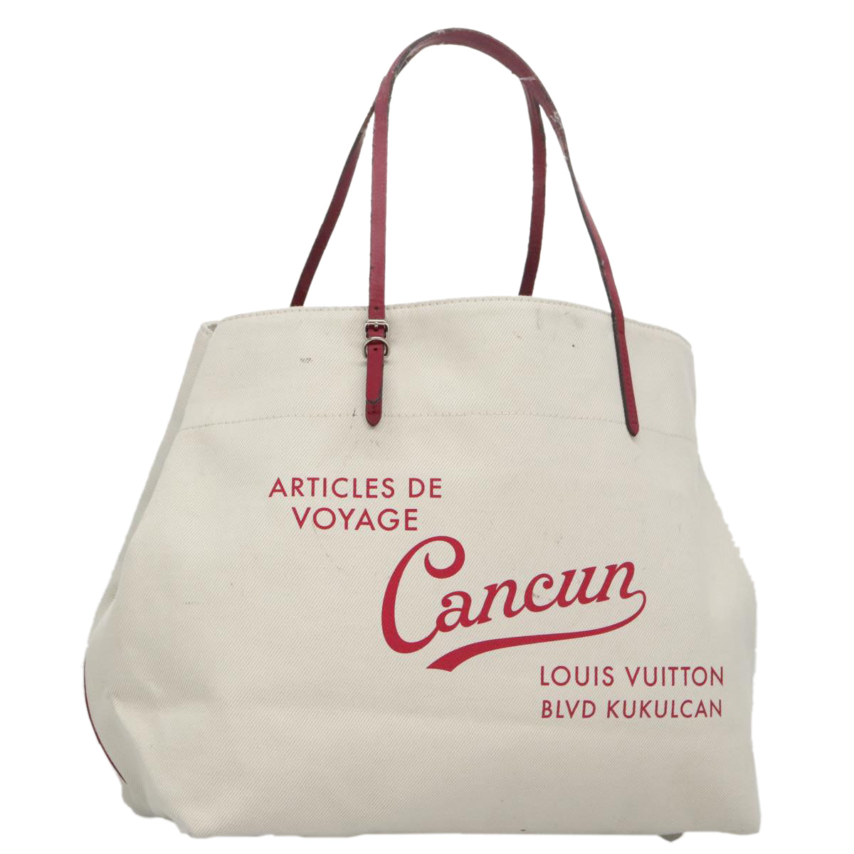 LOUIS VUITTON Cabas MM Tote Bag Canvas White M94502 LV Auth bs20472