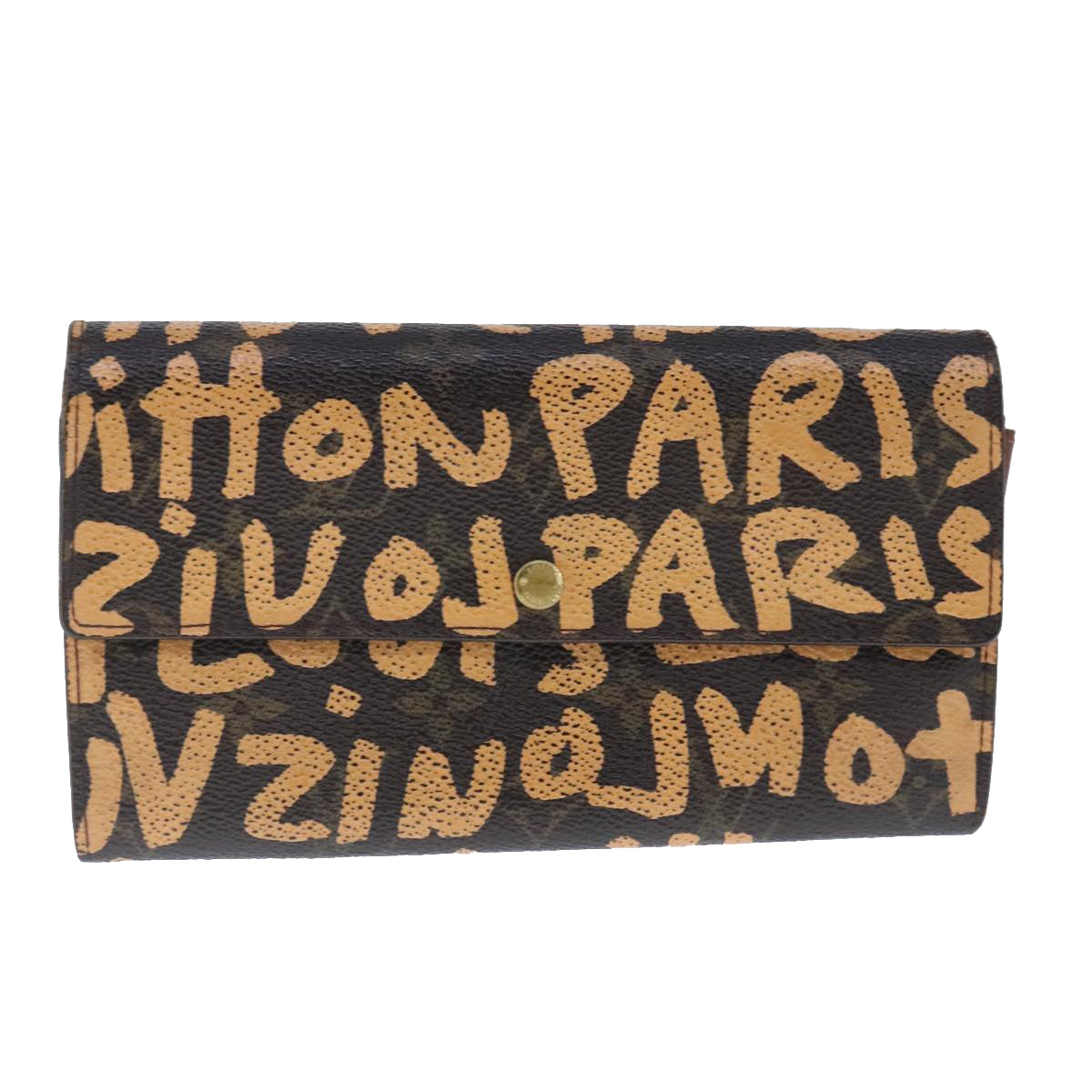 LOUIS VUITTON Monogram Graffiti Porte Monnaie Credit Wallet M92190 Auth bs20473