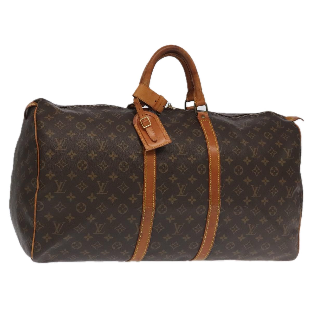 LOUIS VUITTON Monogram Keepall 55 Boston Bag M41424 LV Auth bs20494