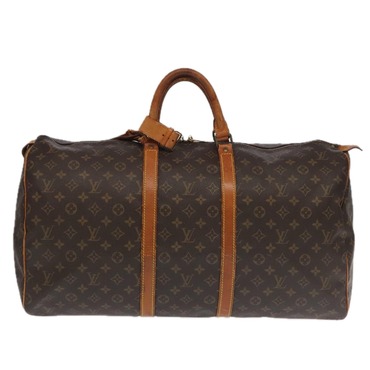 LOUIS VUITTON Monogram Keepall 55 Boston Bag M41424 LV Auth bs20494