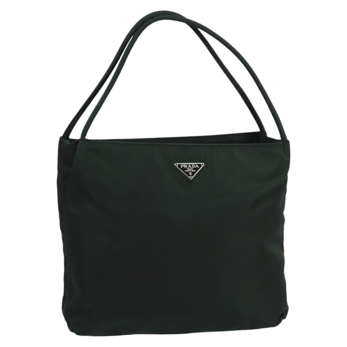 PRADA Tote Bag Nylon Green Silver Auth bs20498