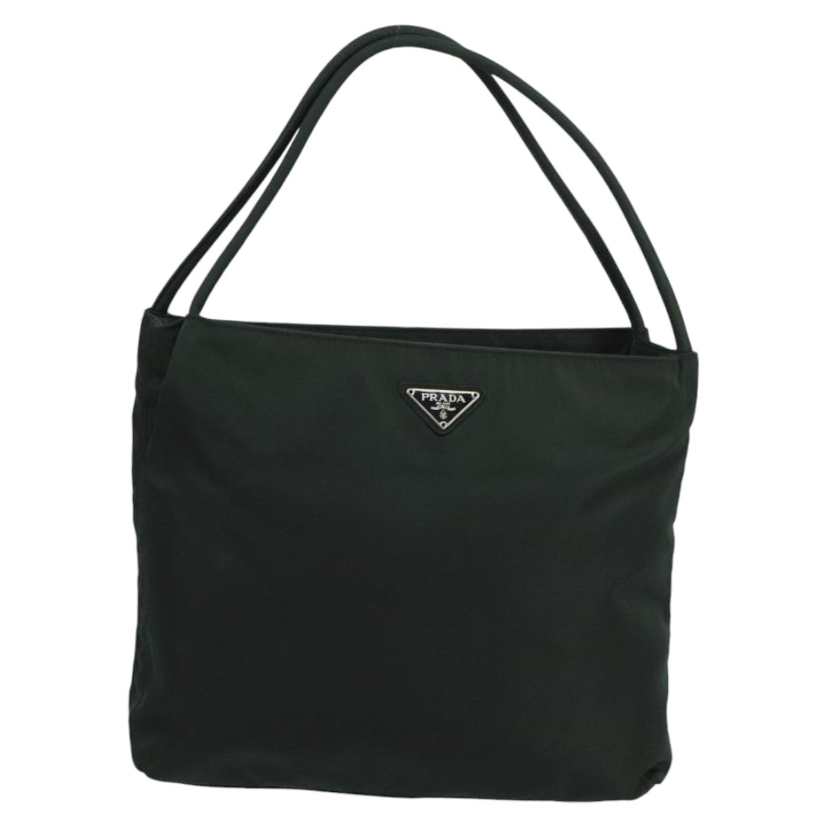 PRADA Tote Bag Nylon Green Silver Auth bs20498