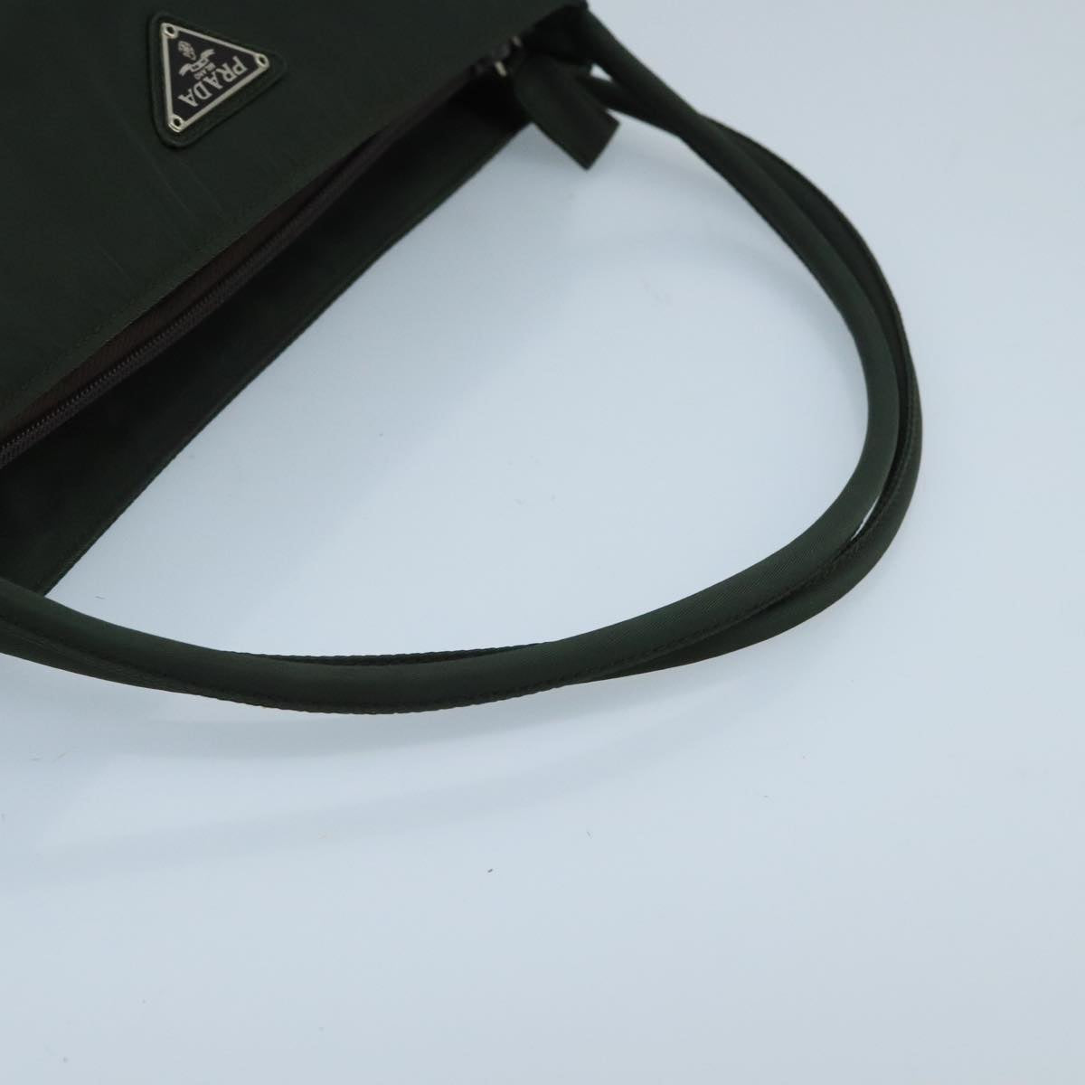 PRADA Tote Bag Nylon Green Silver Auth bs20498