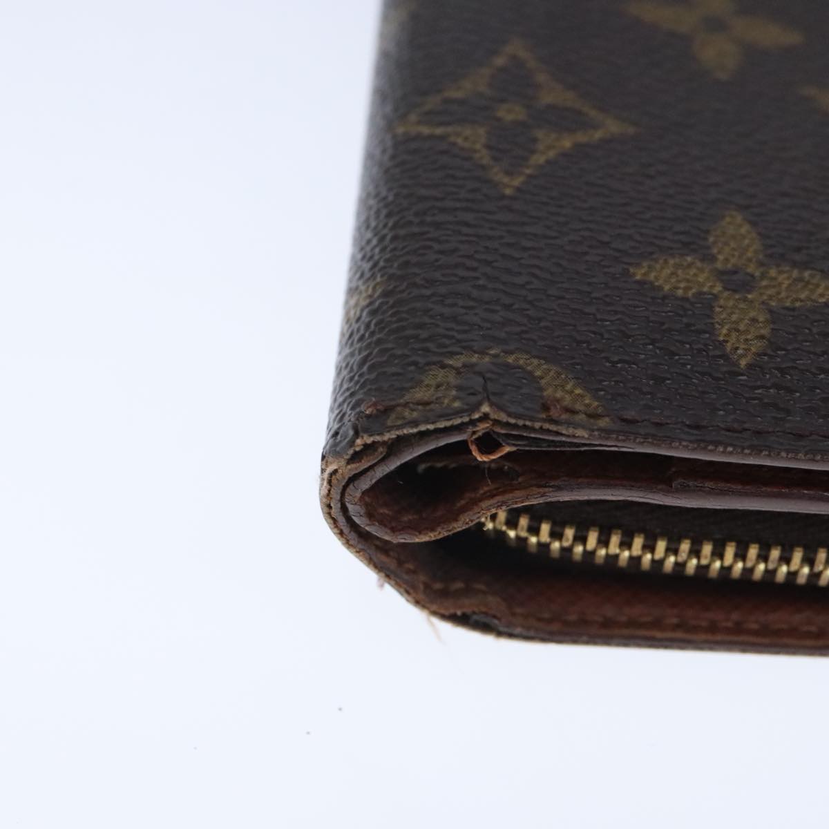 LOUIS VUITTON Monogram Porto Papie Zip Wallet M61207 LV Auth bs20509