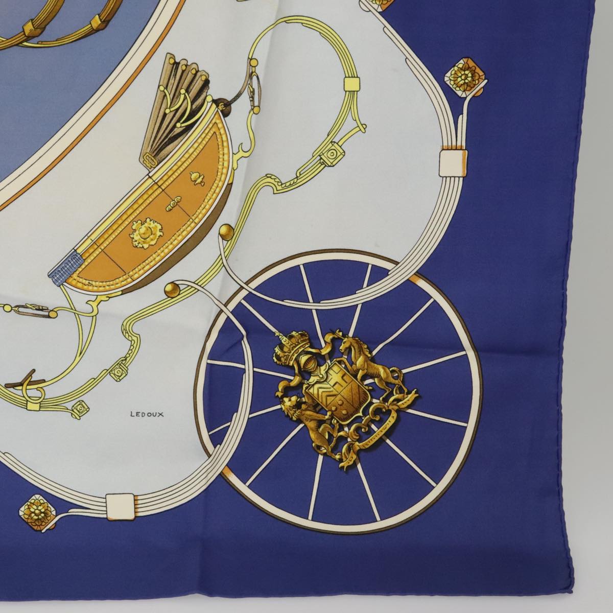 HERMES Carre 90 Scarf ""SPRINGS""  Silk Blue Light Blue Auth bs20514