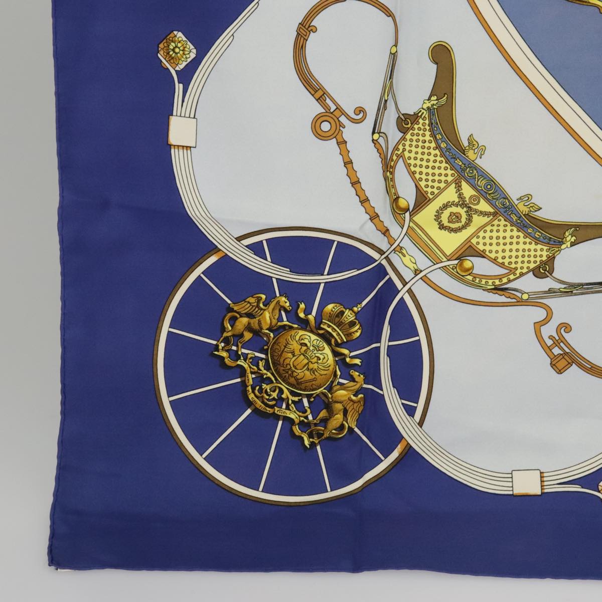 HERMES Carre 90 Scarf ""SPRINGS""  Silk Blue Light Blue Auth bs20514