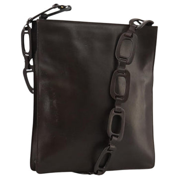 GUCCI Shoulder Bag Nylon Brown Gold Auth bs20545