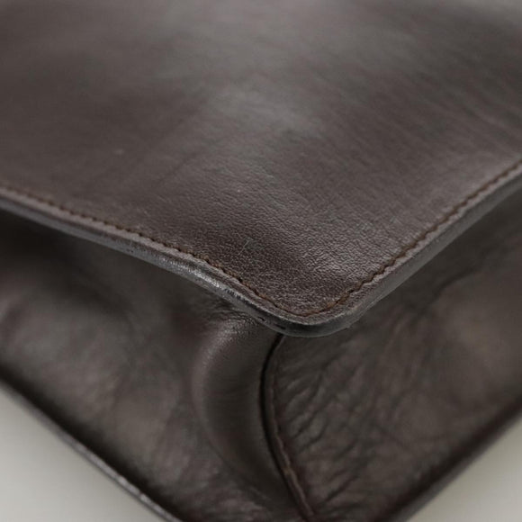 GUCCI Shoulder Bag Nylon Brown Gold Auth bs20545