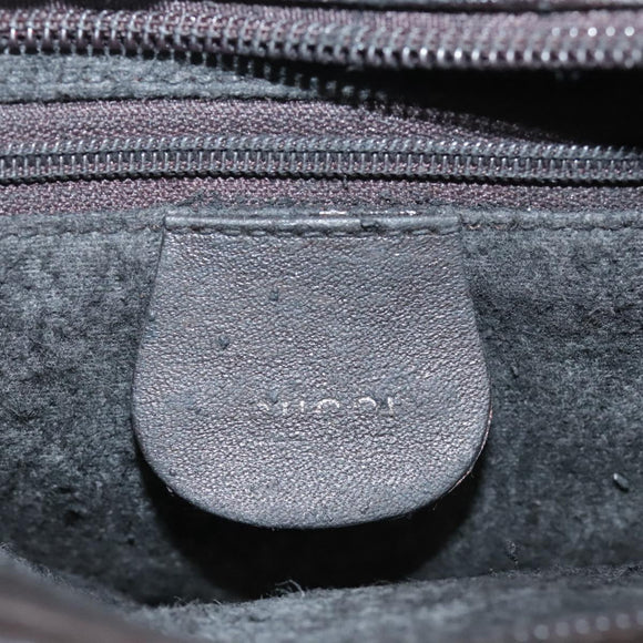 GUCCI Shoulder Bag Nylon Brown Gold Auth bs20545