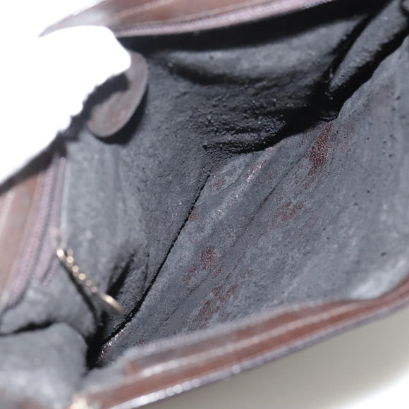 GUCCI Shoulder Bag Nylon Brown Gold Auth bs20545