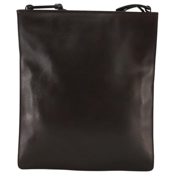 GUCCI Shoulder Bag Nylon Brown Gold Auth bs20545