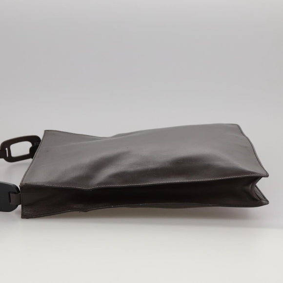 GUCCI Shoulder Bag Nylon Brown Gold Auth bs20545