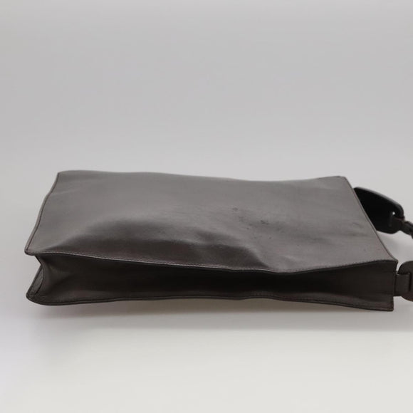 GUCCI Shoulder Bag Nylon Brown Gold Auth bs20545