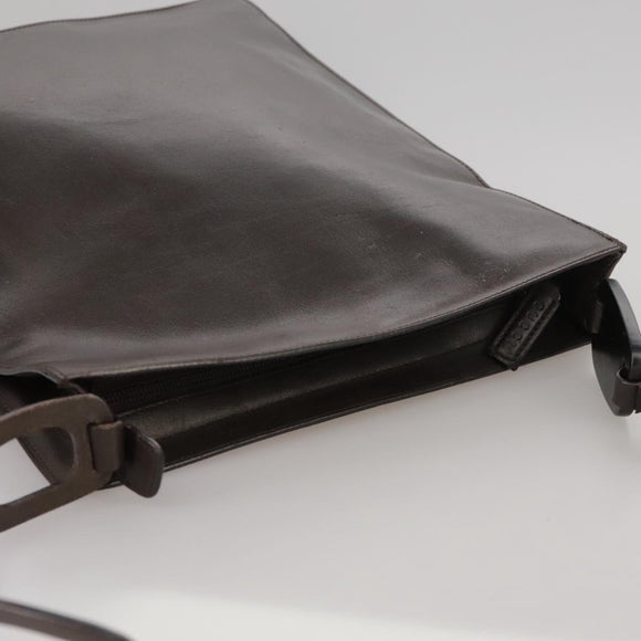 GUCCI Shoulder Bag Nylon Brown Gold Auth bs20545