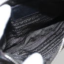 PRADA Pouch Canvas Leather Brown Silver Auth bs20555-10